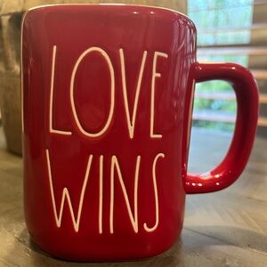 Rae Dunn Red Ceramic Mug - Love Wins
